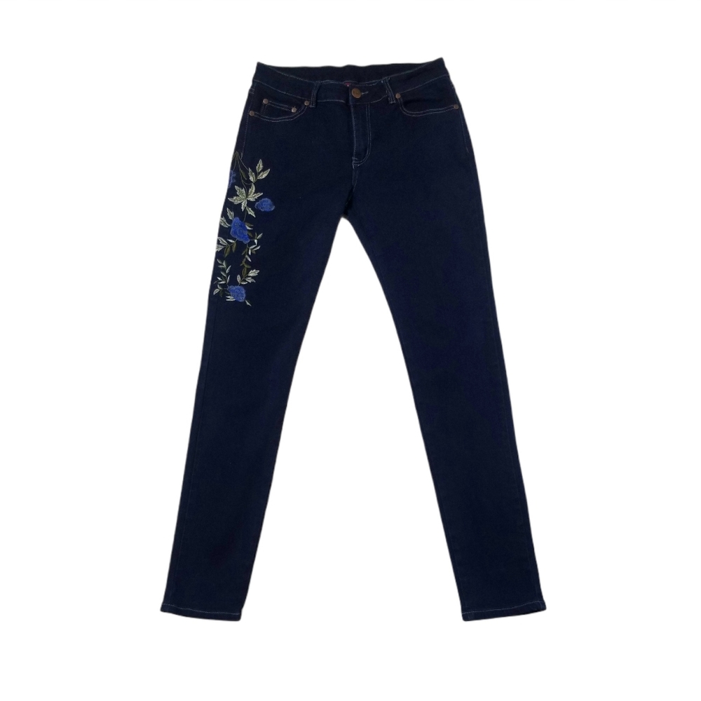 Floral Embroidered Skinny Jeans